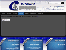 Tablet Screenshot of carterautomation.com